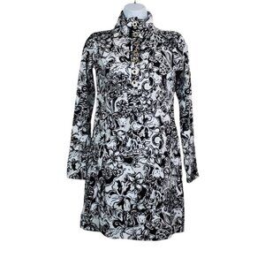 Lilly Pulitzer Womens Black Onyx With A Twist Captain Popover Dress Size XXS
